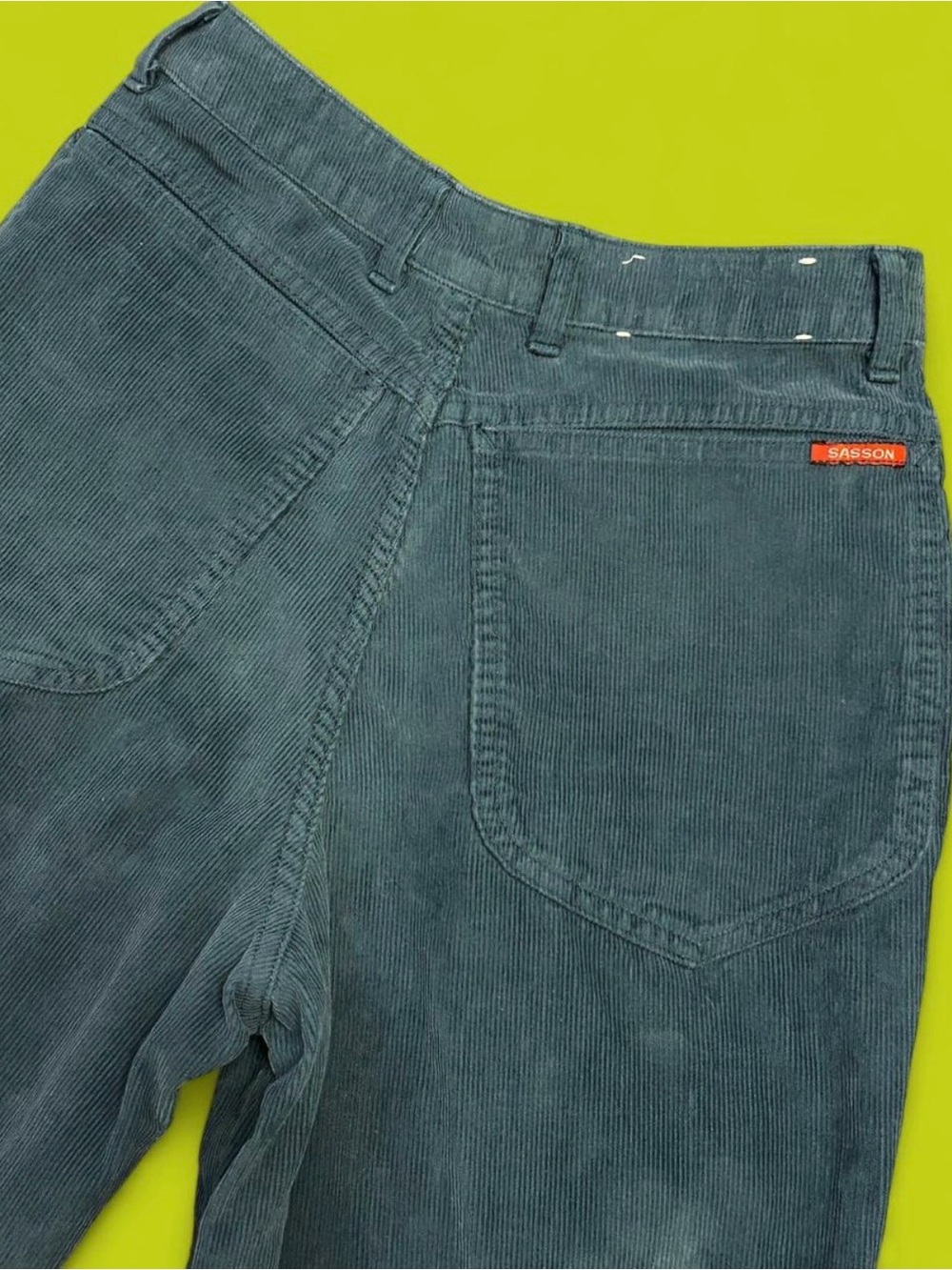 Vintage 1970’s/80’s Deep teal high waisted corduroy pants. Sasson made in Japan - Picture 8 of 8
